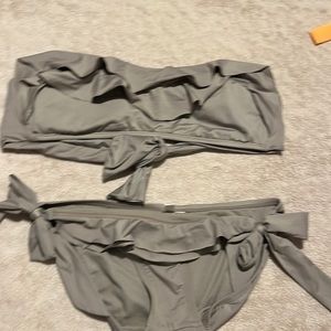 Perry Ellis beige bikini size med top and small bottom